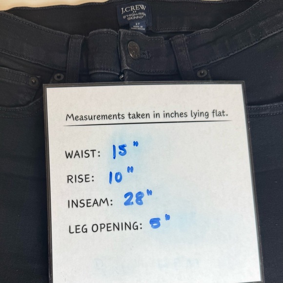 J. Crew Women's Black Jeans size 27 skinny‎ ankle jeans - Picture 3 of 7